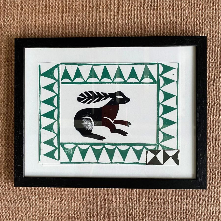 Dedemona McCannon Framed lino print
