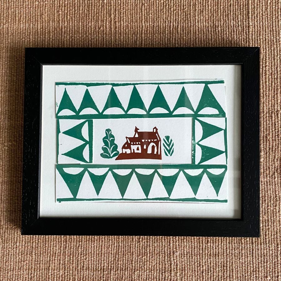 Dedemona McCannon Framed lino print