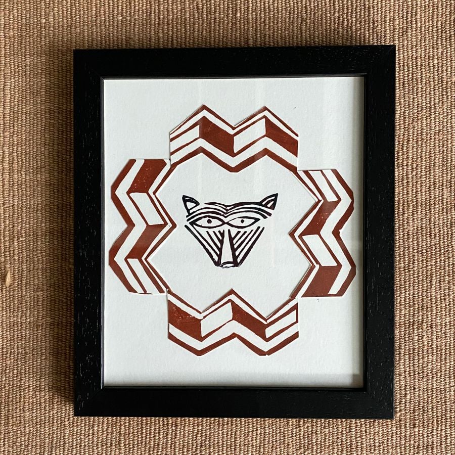 Dedemona McCannon Framed lino print