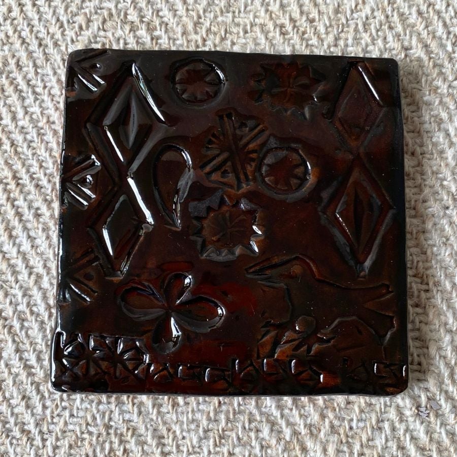 Desdemona McCannon glazed stamped tiles