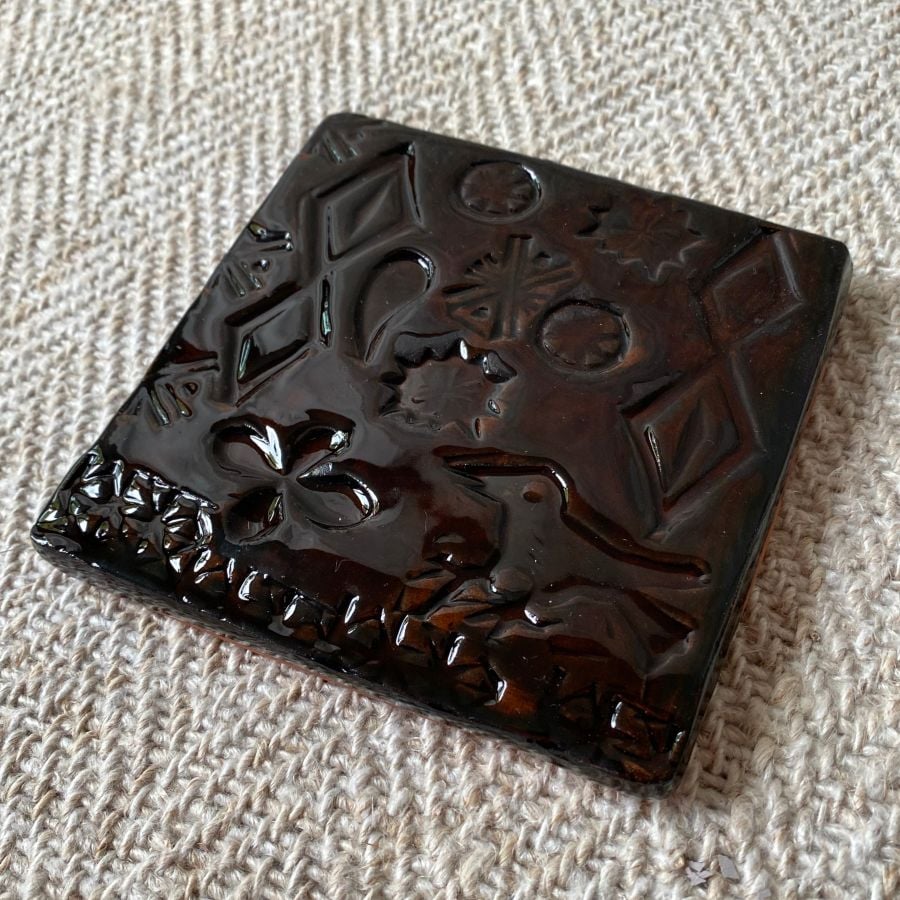 Desdemona McCannon glazed stamped tiles