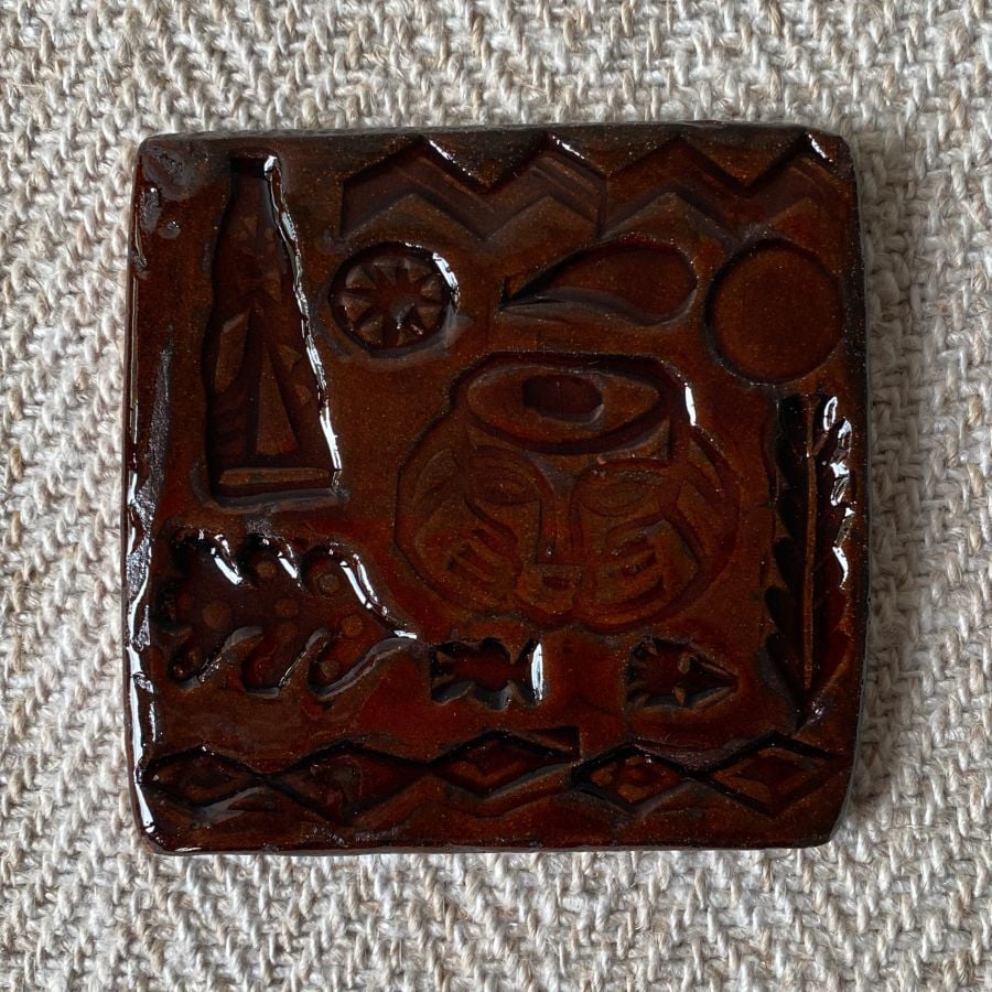 Desdemona McCannon glazed stamped tiles