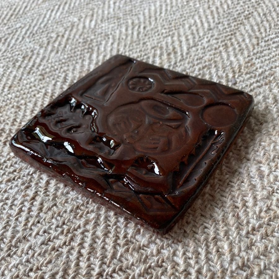 Desdemona McCannon Stamped Tile DMCT9 Kilpeck Font