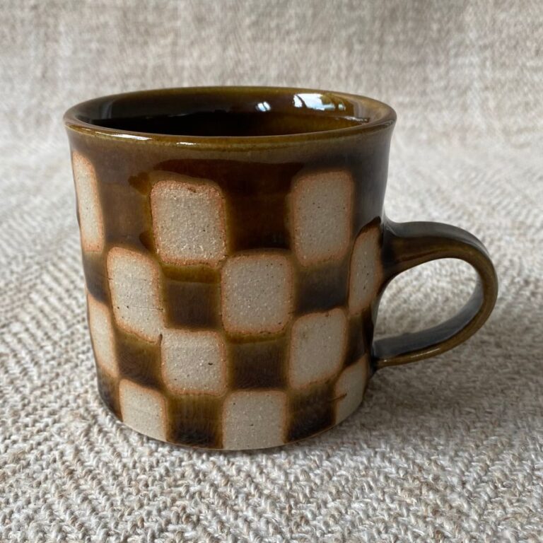 Edmund Davies Checked Mugs Brown EDMU2 - Image 4