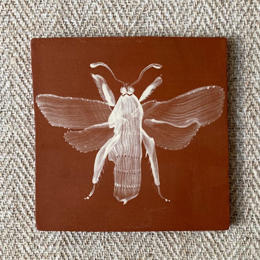 Edmund Dvaies earthenware insect tile