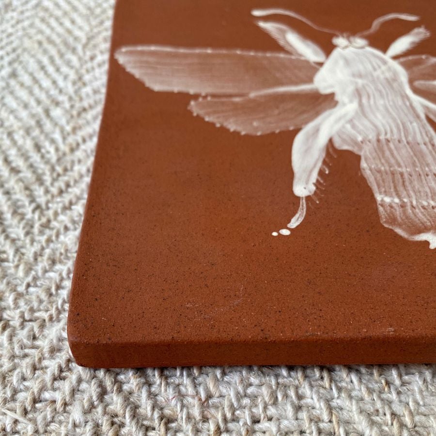 Edmund Dvaies earthenware insect tile