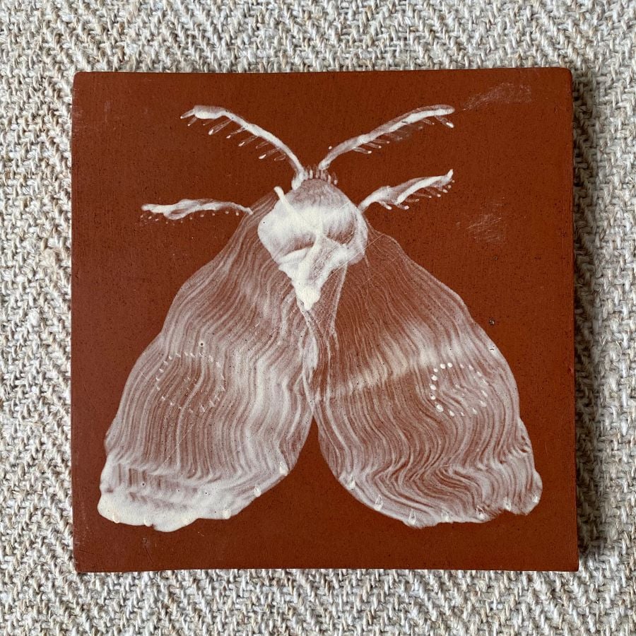 Edmund Davies Iluustrated Tile Terracotta