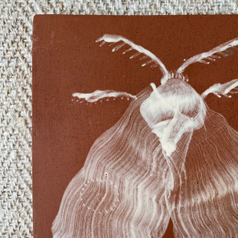 Edmund Davies Iluustrated Tile Terracotta