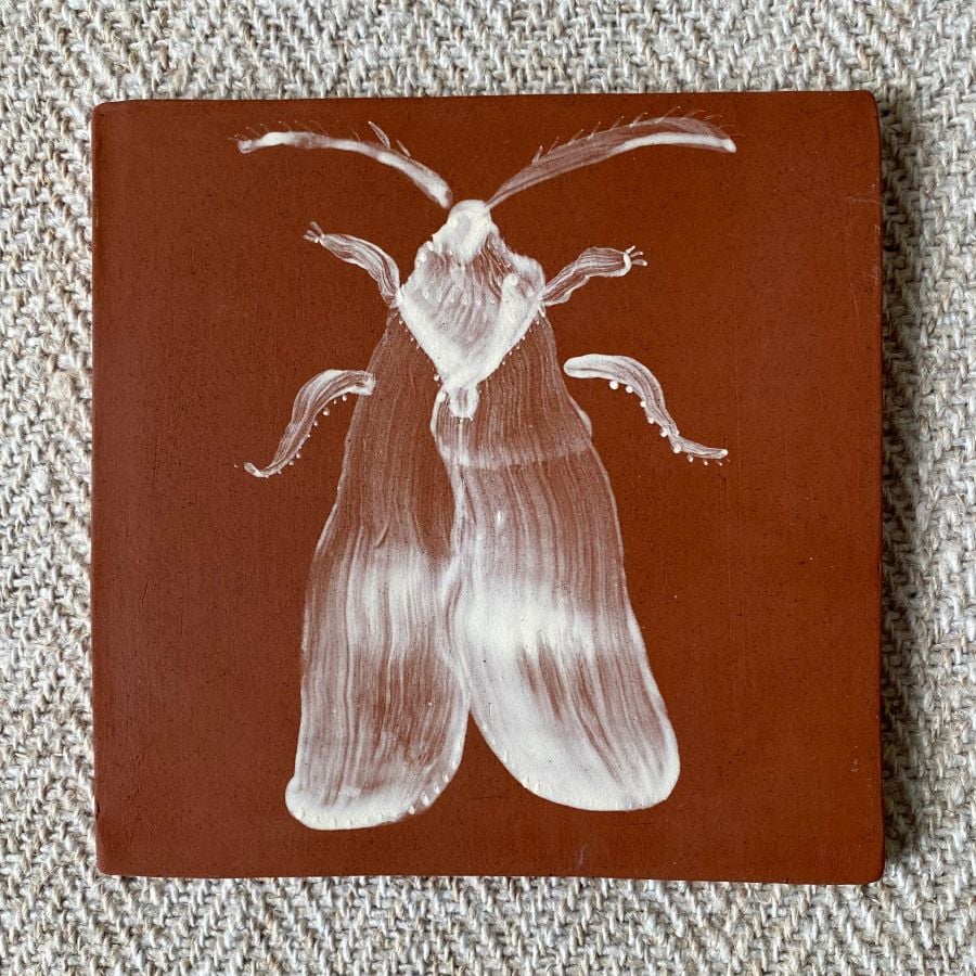 Edmund Davies Iluustrated Tile Terracotta