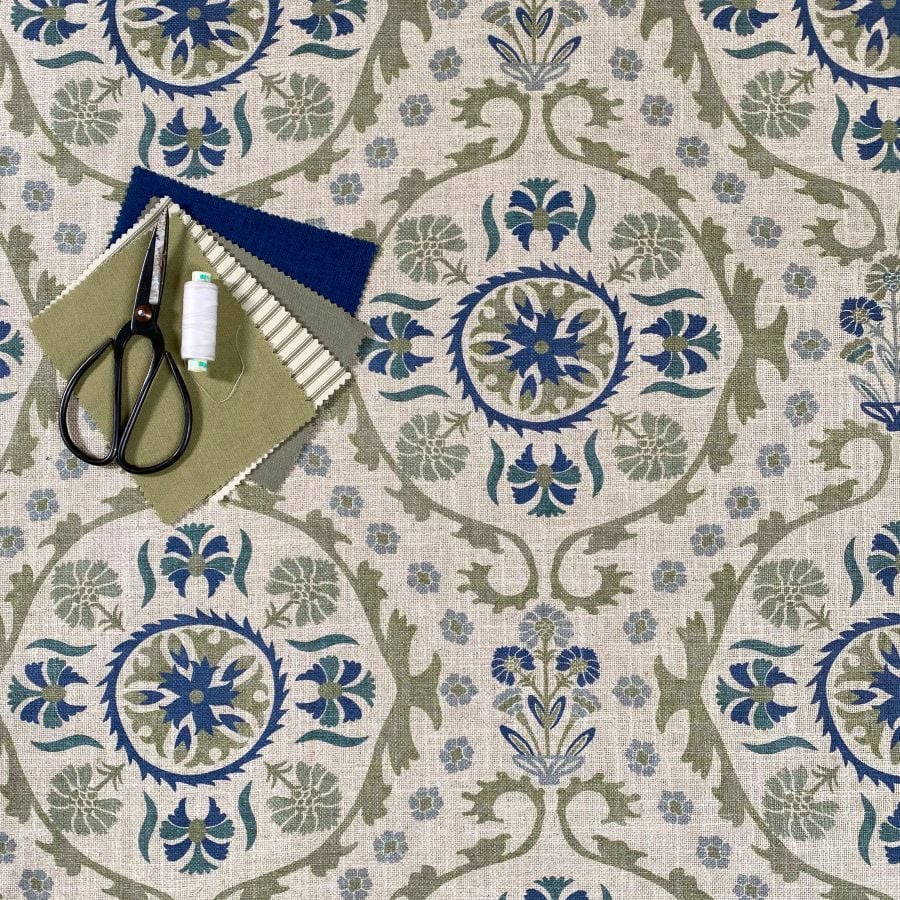 Extra Wide Eden Suzani Indigo & Sage