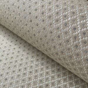 Cream, diamond patterned upholstery fabric