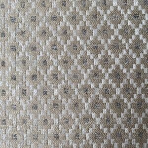 Cream, diamond patterned upholstery fabric