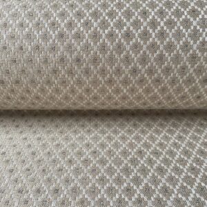 Cream, diamond patterned upholstery fabric