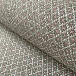 Green, diamond patterned upholstery fabric