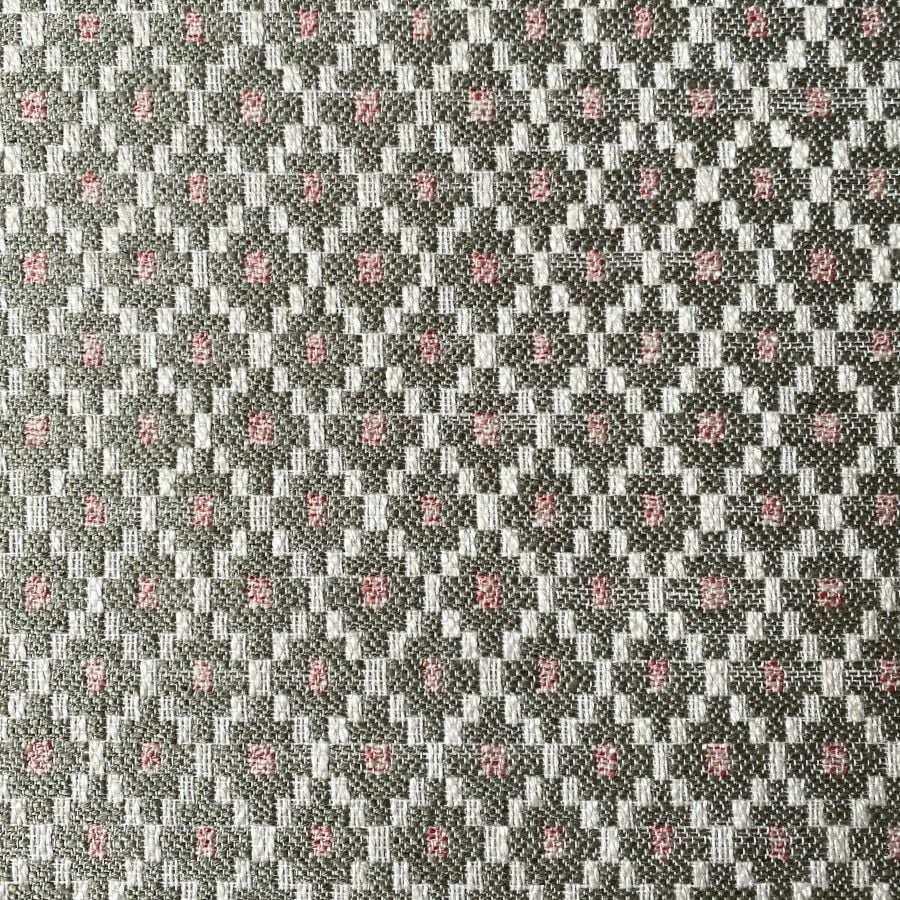 Green, diamond patterned upholstery fabric