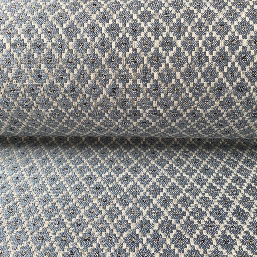Light Blue, diamond patterned upholstery fabric