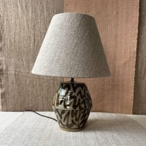 Stoneware Lamp with a linen shade