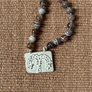 Agate Necklace with Boar/Tree of Life Pendant CDLT M2 - Image 4