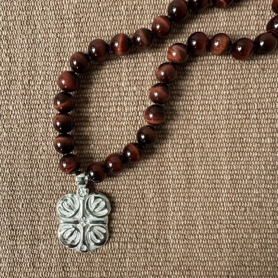 Red Tigers Eye Necklace by Clare de la Torre