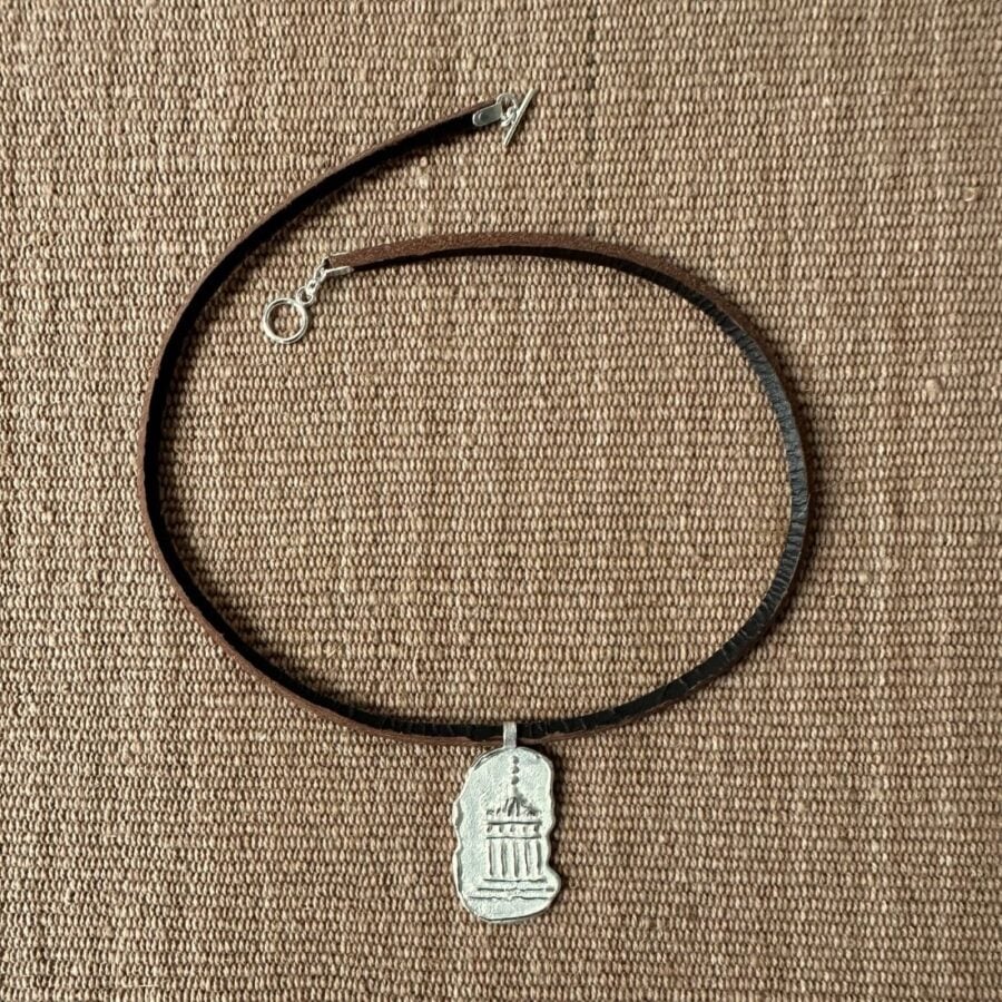 Silver Temple thong Necklace
