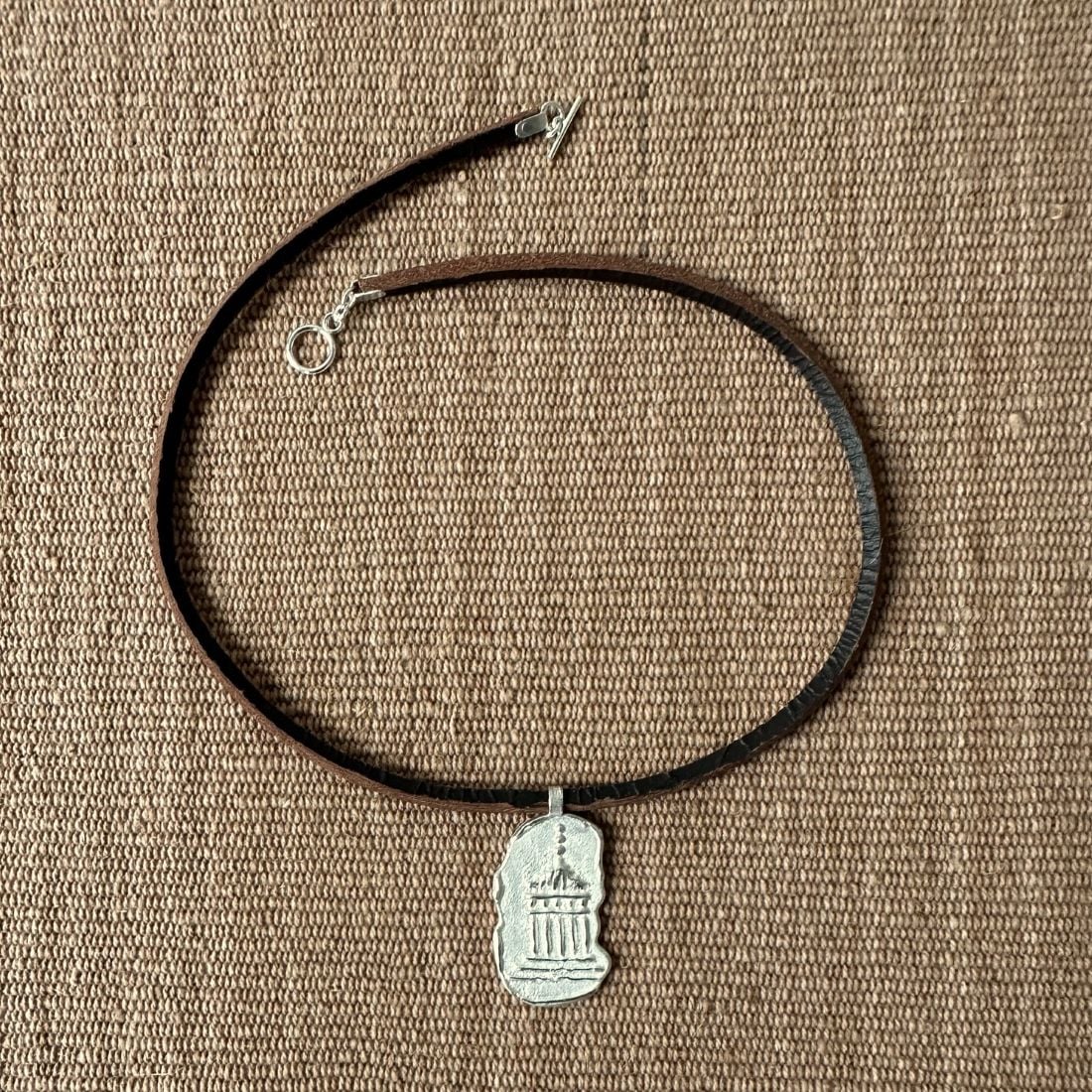 Silver Temple thong Necklace