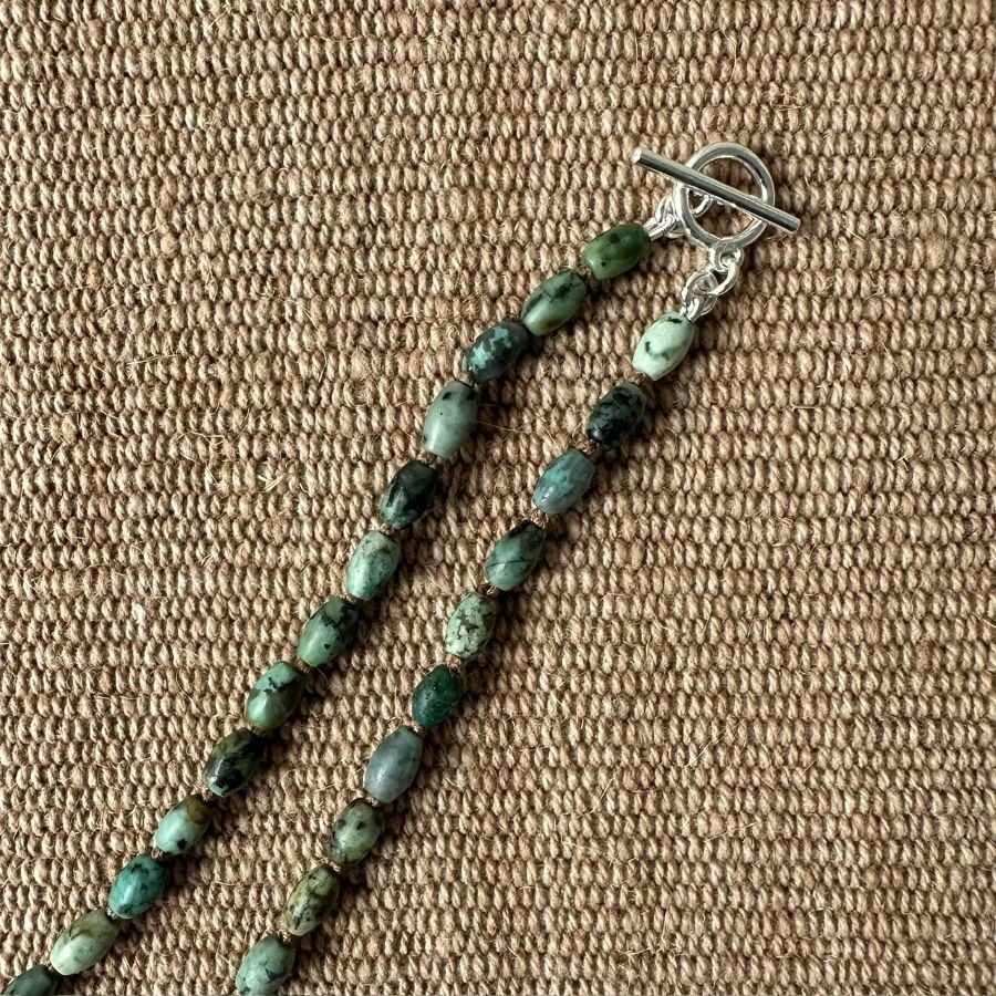 Primitive Cross African Turquoise Necklace M9