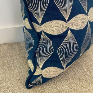 Block Printed Cushion - St Cuthman Indigo SBPC1 - Image 3