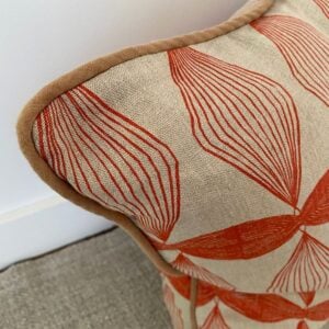 Block Printed Cushion - St Cuthman Poppy Red
