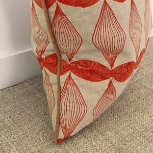 Block Printed Cushion - St Cuthman Poppy Red