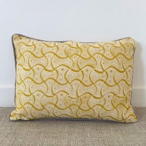 Block Printed Cushion - St Peter Mustard