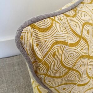 Block Printed Cushion - St Peter Mustard SBPC3 - Image 2