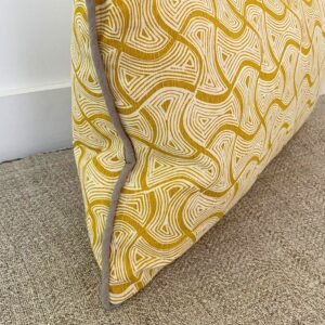 Block Printed Cushion - St Peter Mustard SBPC3 - Image 3