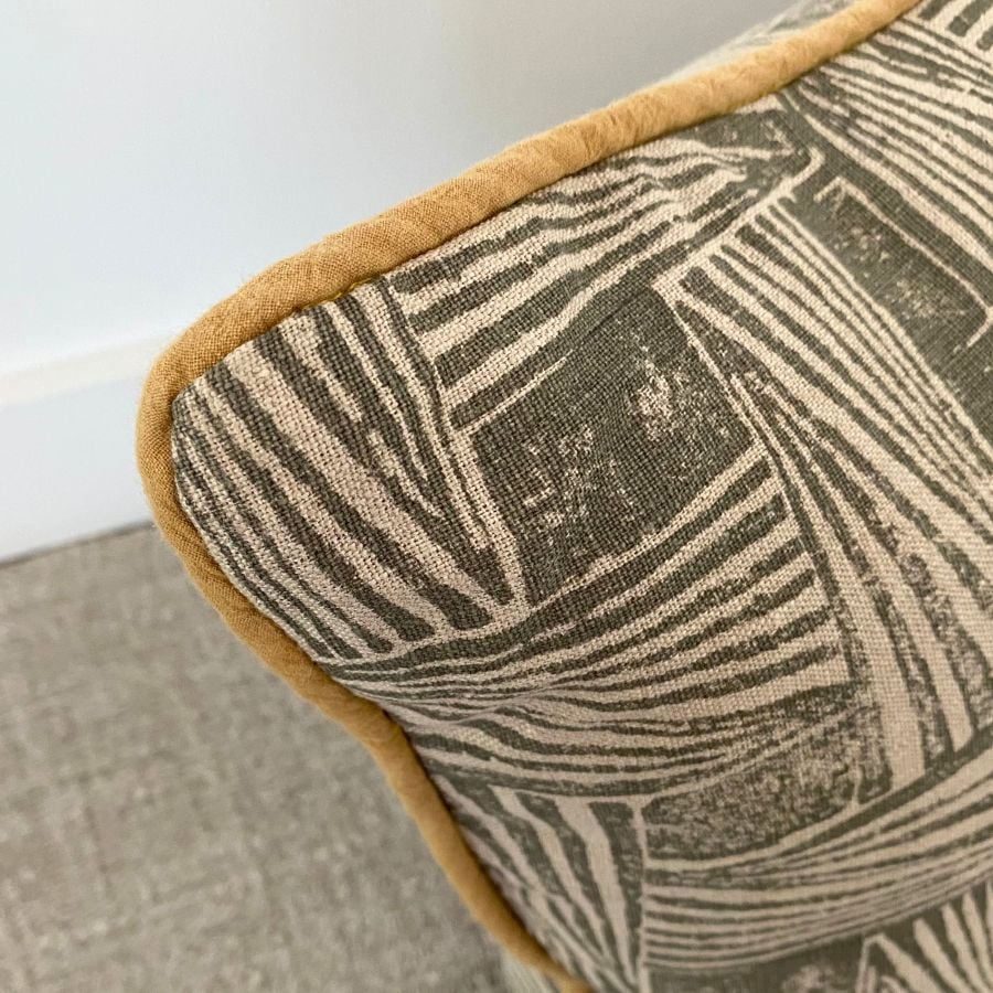 Block Printed Cushion - Miriam Iron Grey SBPC4