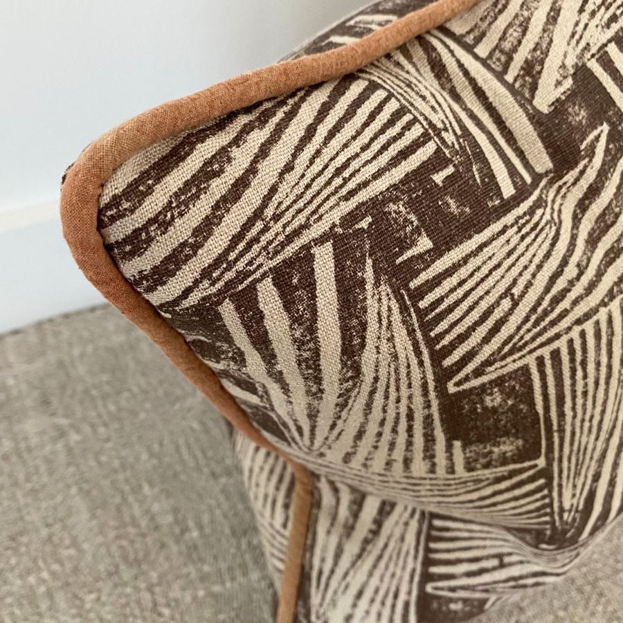 Sarah Burns Patterns block printed cushion