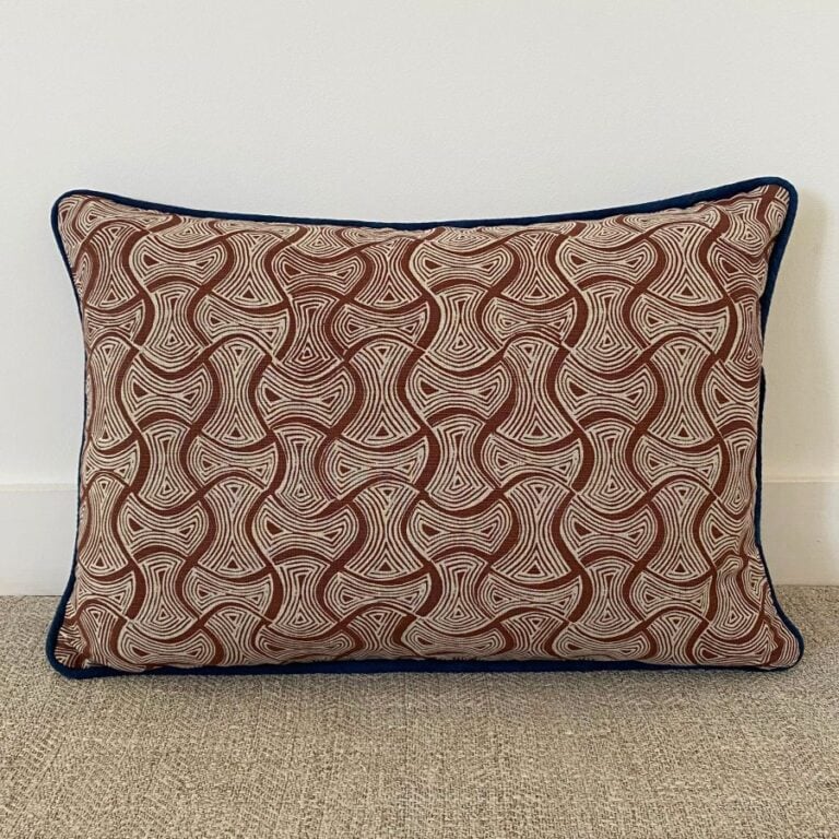 Sarah Burns Patterns block printed cushion