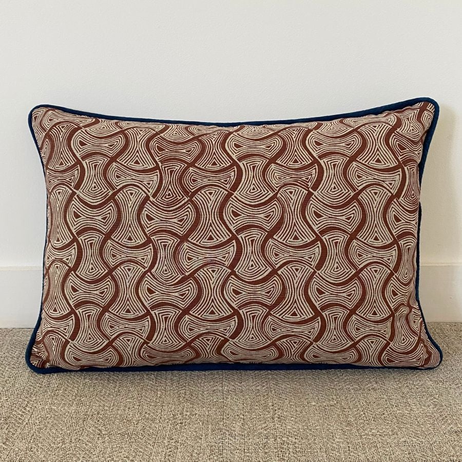 Sarah Burns Patterns block printed cushion