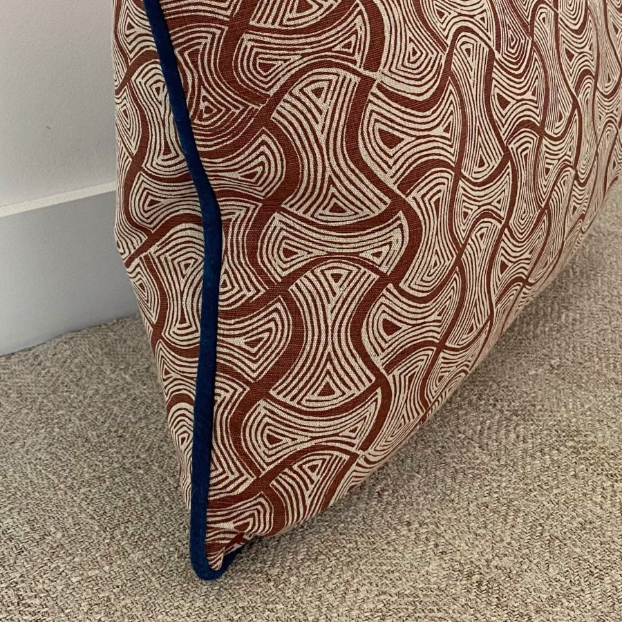 Sarah Burns Patterns block printed cushion
