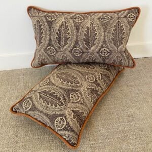 Sarah Burns Patterns block printed cushion