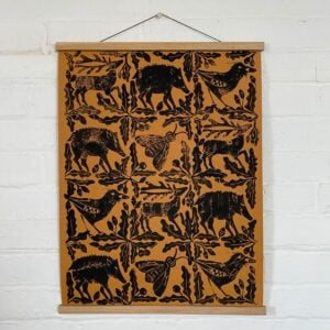 Block Printed Hanging - Beasts Orange