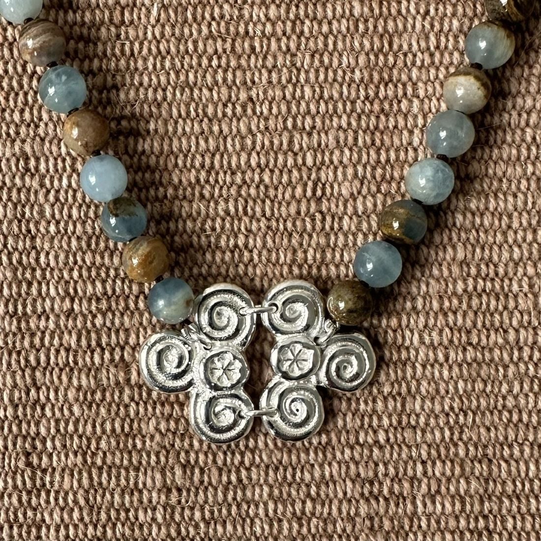 Silver scroll necklace