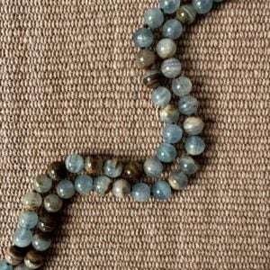 Silver Scroll Necklace with Marble beads M20 - Image 4