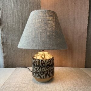 pottery lamp with shade