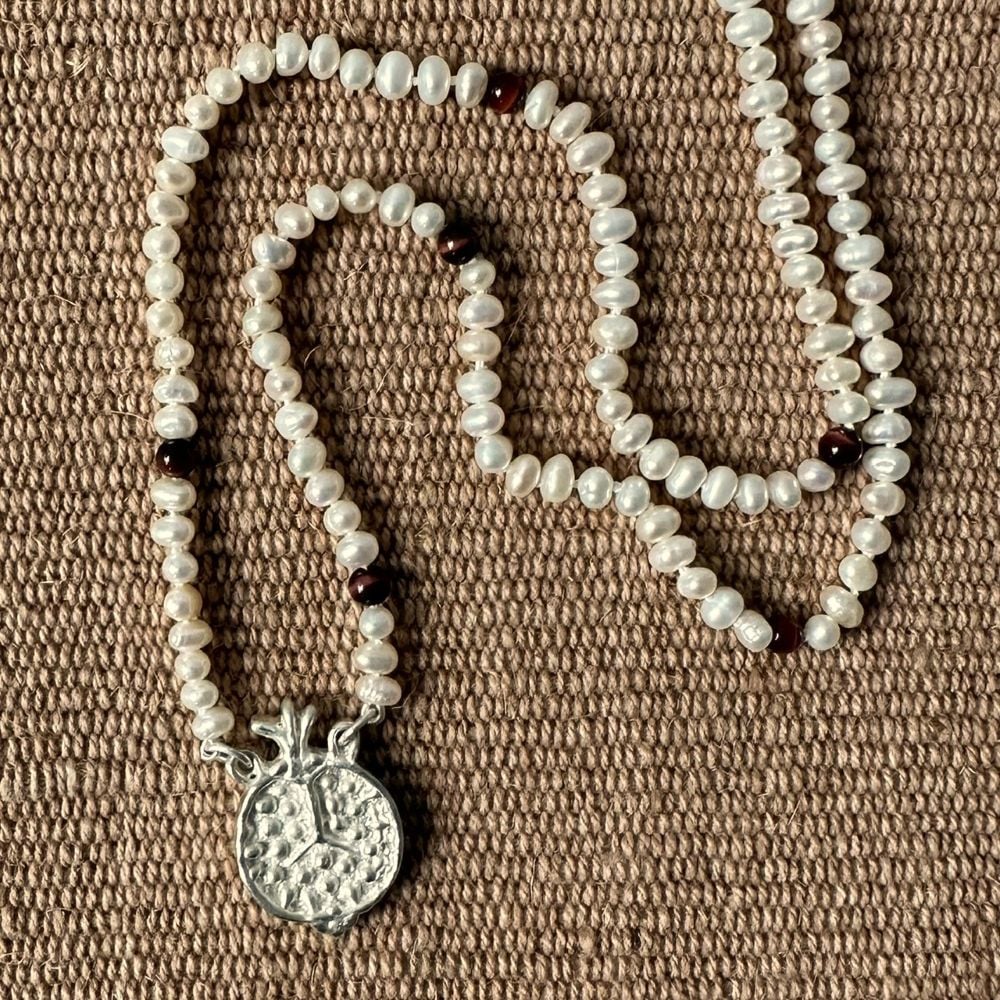 Silver pomegranate necklace