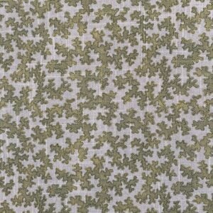 Fabric featuring a small scale coral design in olive green