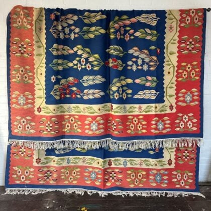 very large kilim in red and blue