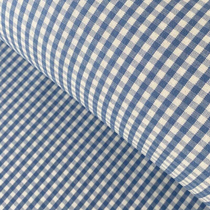 Brogue Check Marine Blue Fabric Tinsmiths