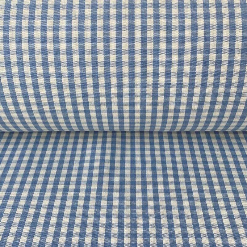 Brogue Check Marine Blue Fabric Tinsmiths