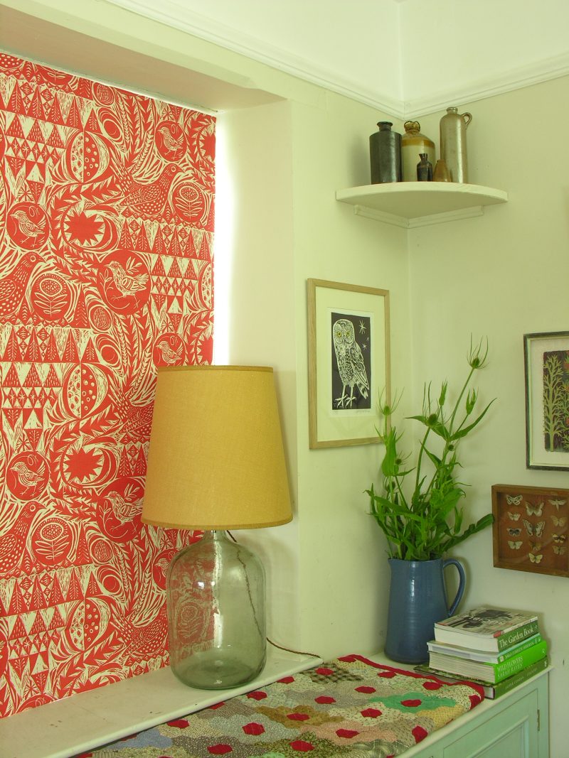 Mark Hearld Bird Garden - Cherry Red - Image 4