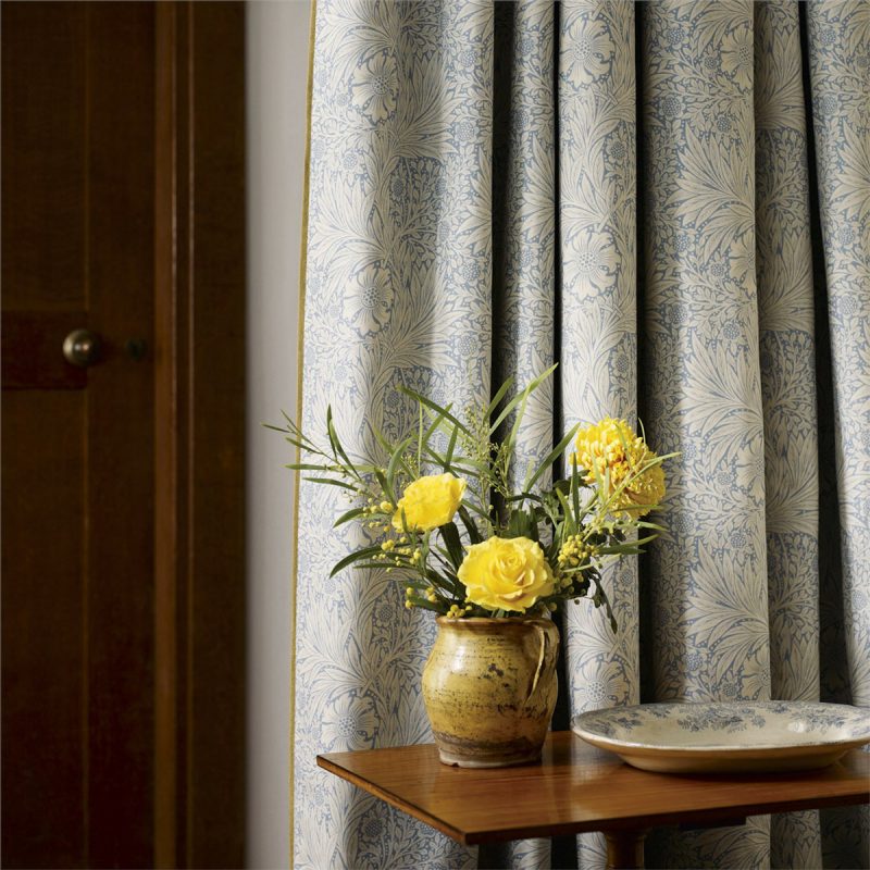 Morris Marigold Curtain China Blue