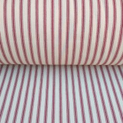 Hampton Ticking Fabric Ruby,20000 Martindale Rub, classic ticking, cotton, cotton fabric, cotton ticking, curtain fabric, Discount Fabric, French ticking, Herefordshire blinds, Herefordshire Curtains, Herefordshire Fabric shop, Herefordshire soft furnishings fabric, Herefordshire upholstery fabric, interior design, interiors, Ledbury Blinds, Ledbury curtains, Ledbury fabric shop, Ledbury upholstery fabrics, Martindale rub, mattress ticking, rub test, soft furnishing, stripe, striped fabric, Striped material, stripes, Ticking, ticking fabric, ticking stripes, Tinsmiths, tinsmiths ticking, traditional ticking, Upholstery, upholstery fabric